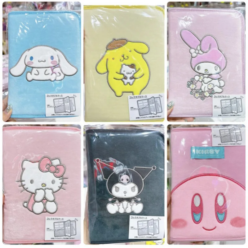 

Sanrio Mymelody Kuromi Cartoon Plush Card Bag Passport Holder Document and Bill storage bag Zipper Bag for Money Coin Purse