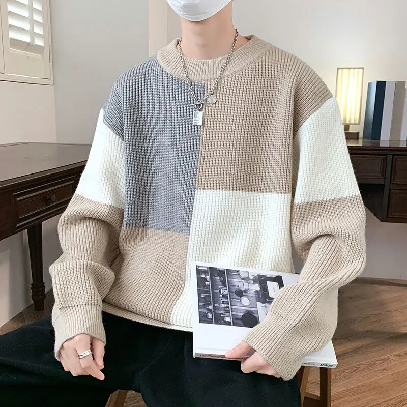 Winter Sweater Men Warm Fashion Casual Knit Pullover Men Streetwear Korean Loose Long Sleeve Sweater Mens Jumper Clothes M-4XL