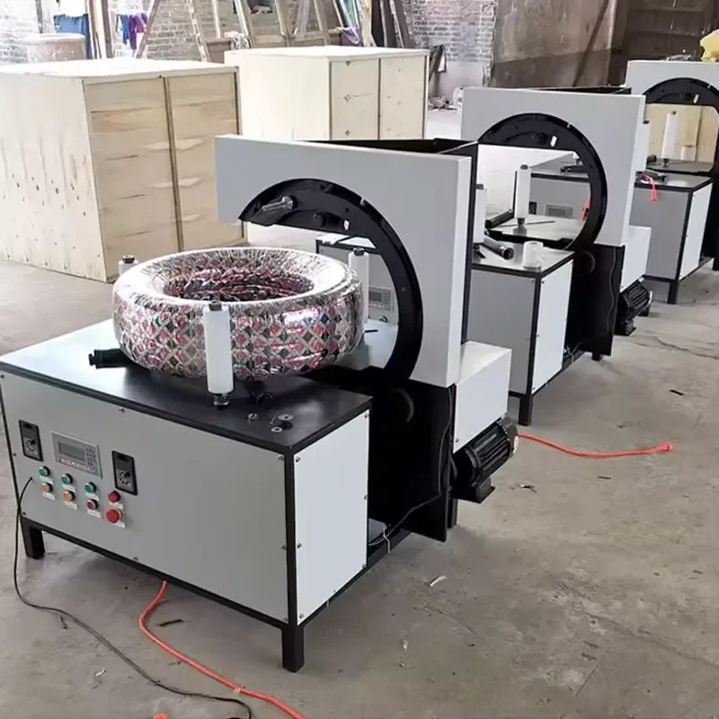 [2026] Automatic Tyre/PE Pipe/Cable Coil Horizontal Orbital Stretch Film Wrapping Packing Wrapper Machine