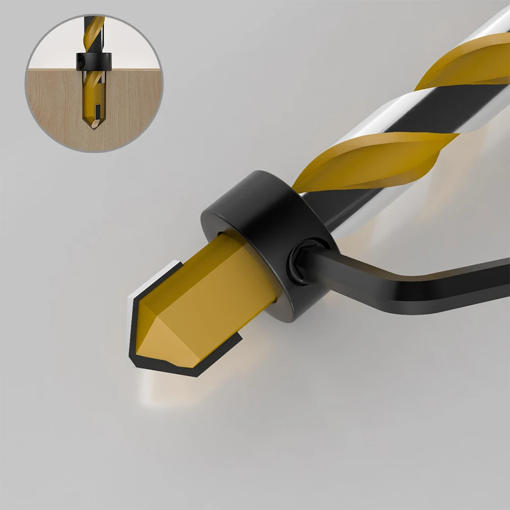 9 Stück 3–16 mm Bohrtiefen-Stopp-Bit-Kragen-Set, verstellbarer Stellungsregler, Begrenzungsring, der Stopper-Set-Schrauben, Holzbearbeitungswerkzeug – Detail 7