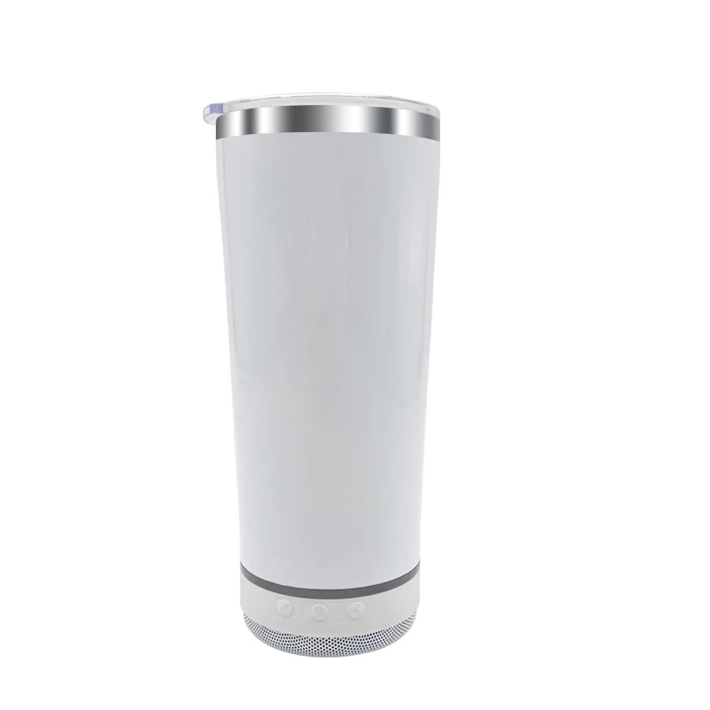 USB 20oz Bluetooth Speaker Stainless Steel Tumblers Thermos Vacuum Cup Portable Cold And Hot Cups with Straw for Outside Sport