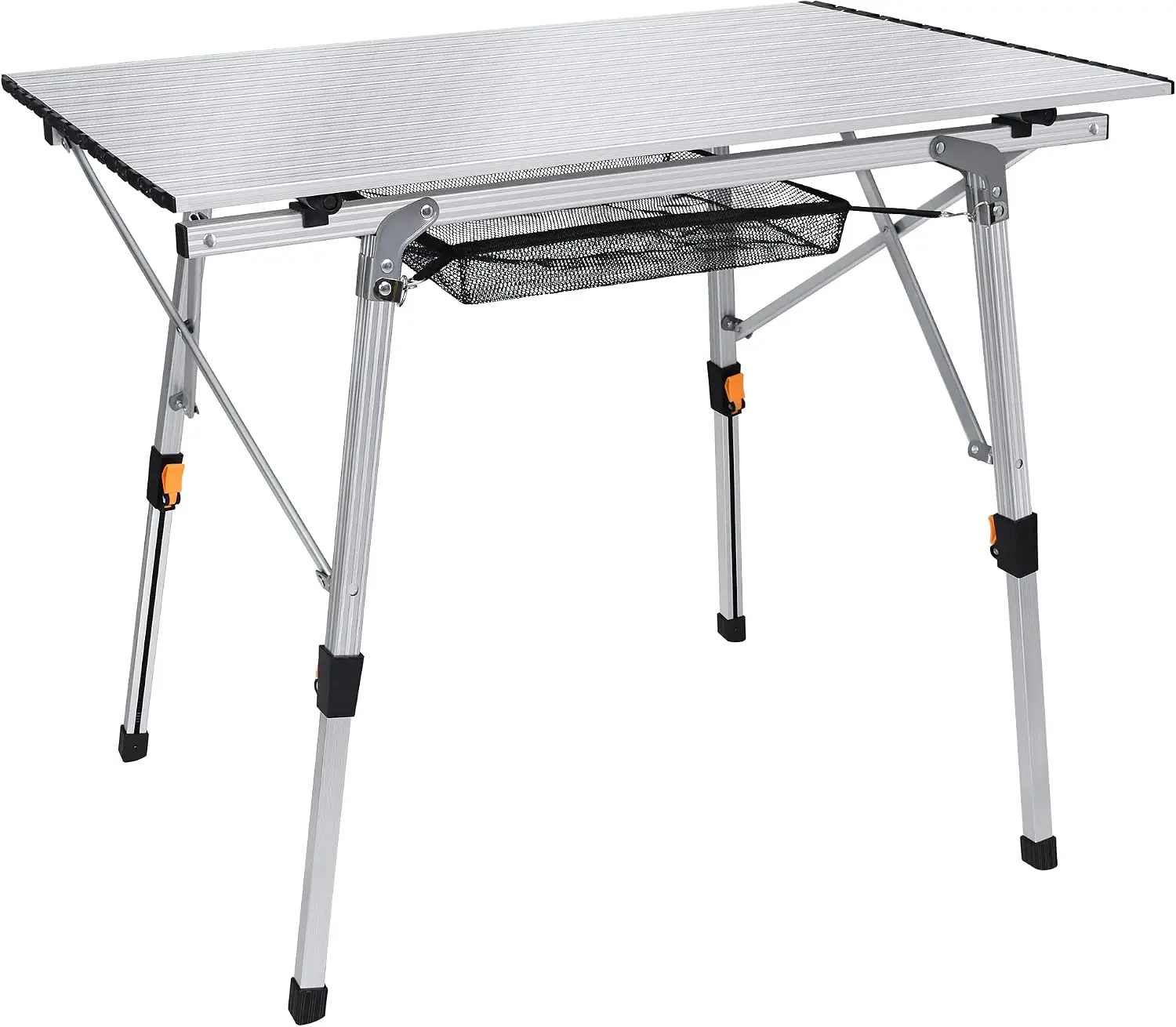 Tavolo da campeggio pieghevole, dimensioni 90x52x45 cm, altezza regolabile, tavolo pieghevole in alluminio composto da 3 pezzi con piedini antiscivolo, include borsa per il trasporto, tavolo da