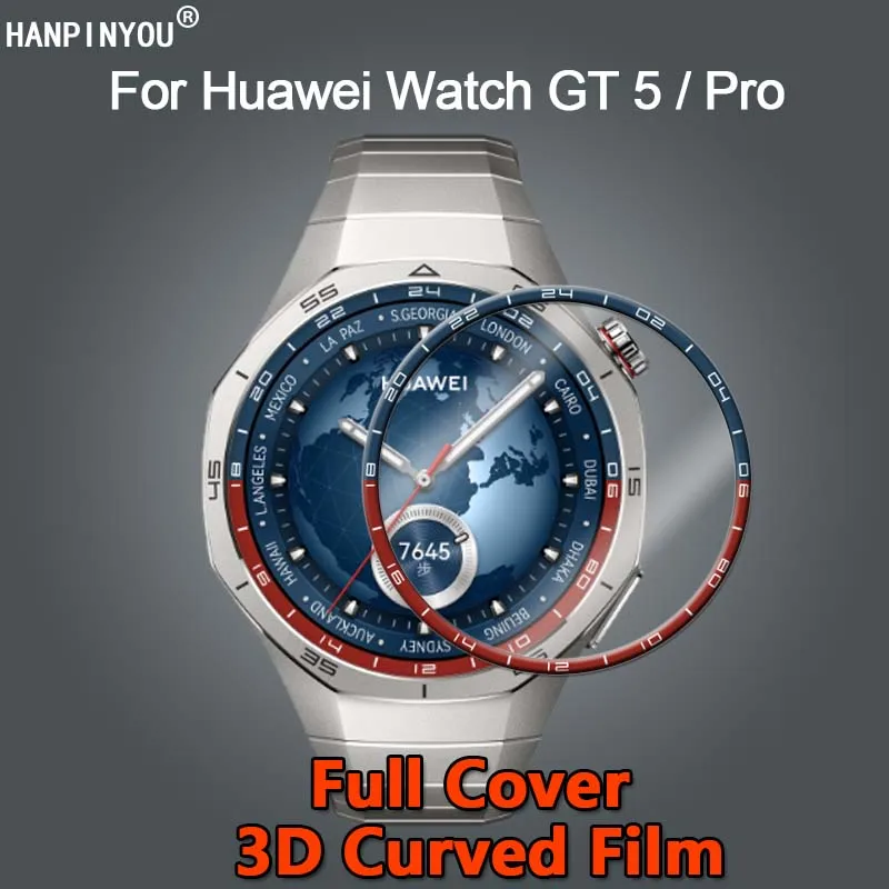 For Huawei Watch GT 5 Pro 41mm 46mm 42mm Ultra Clear Full Cover 3D Curved Plating Soft PMMA Film Screen Protector -Not Glass