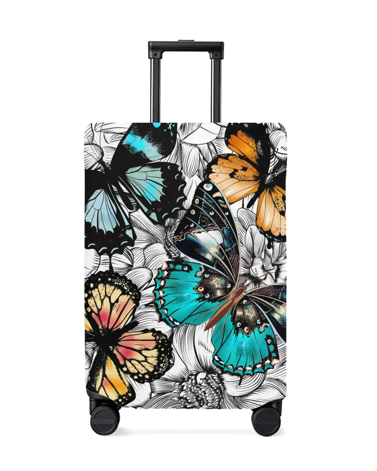 Flower Colorful Butterfly Travel Luggage Protective Cover for Travel Accessories Suitcase Elastic Dust Case Protect Sleeve