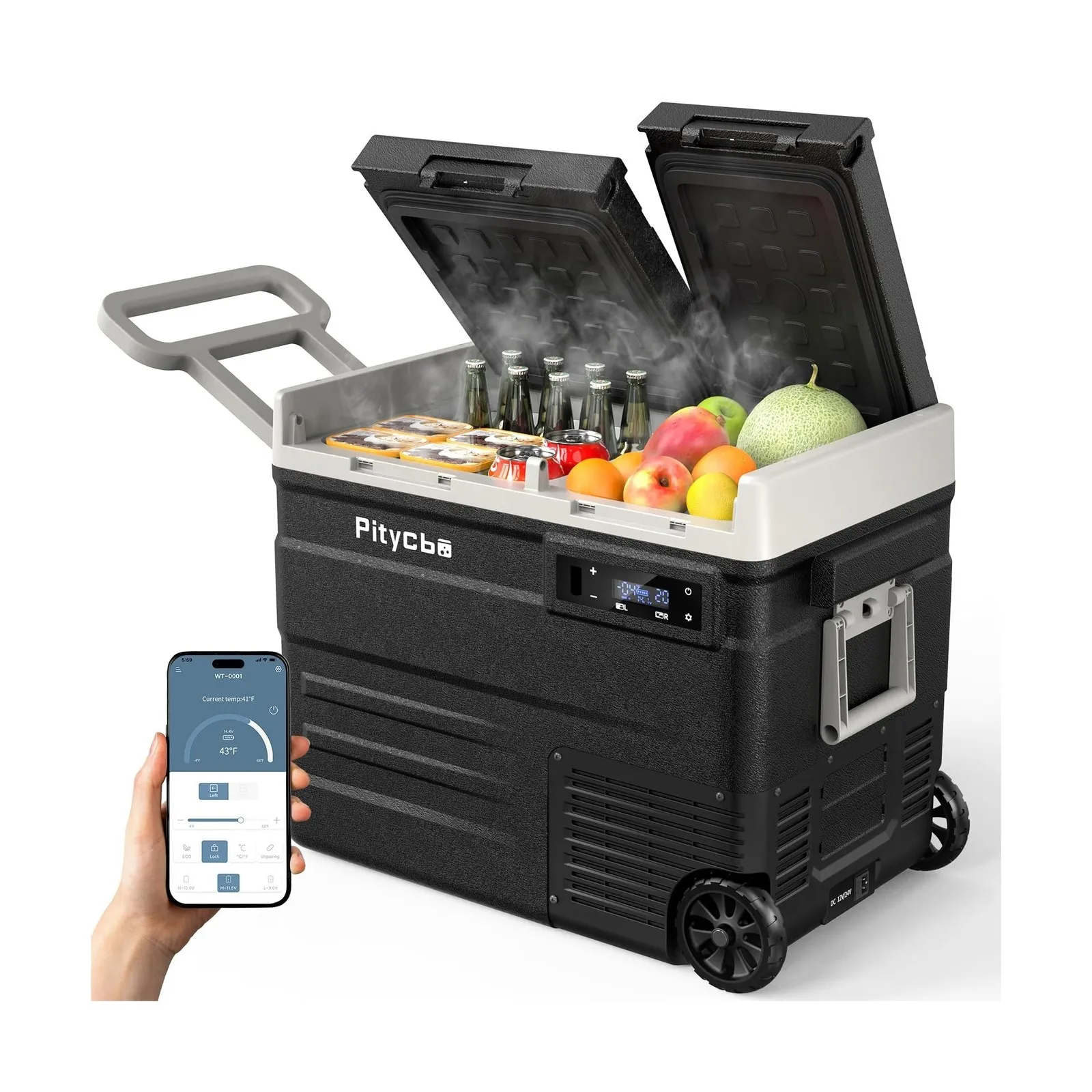 

Car Refrigerator 12v Portable Fridge for Car, Auto 53 Quart Dual Zone Freezer