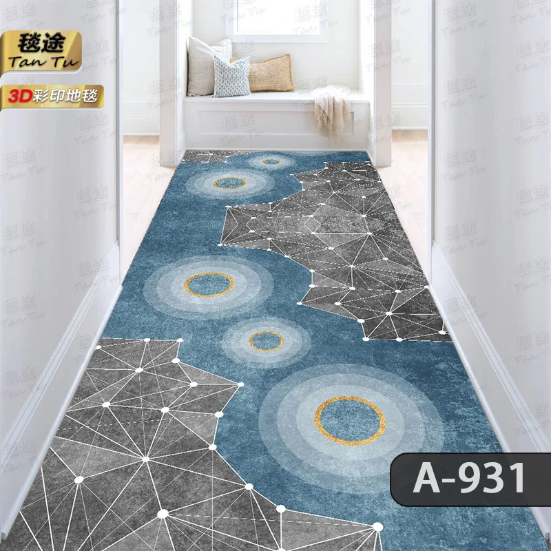 Household Long Corridor Carpet Hallway Aisle Runner HOTEL Home Decoration Long Rug Stairway Entryway Anti-slip Mat Customizable