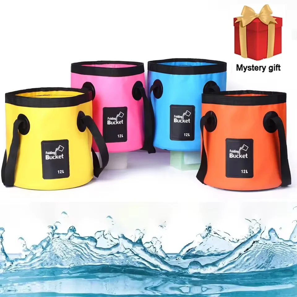 

2025 New 12L Garbage Can Multifunctional Foldable Bucket Portable Outdoor Travel Water Bucket Washing Bag Car Wash Bucket