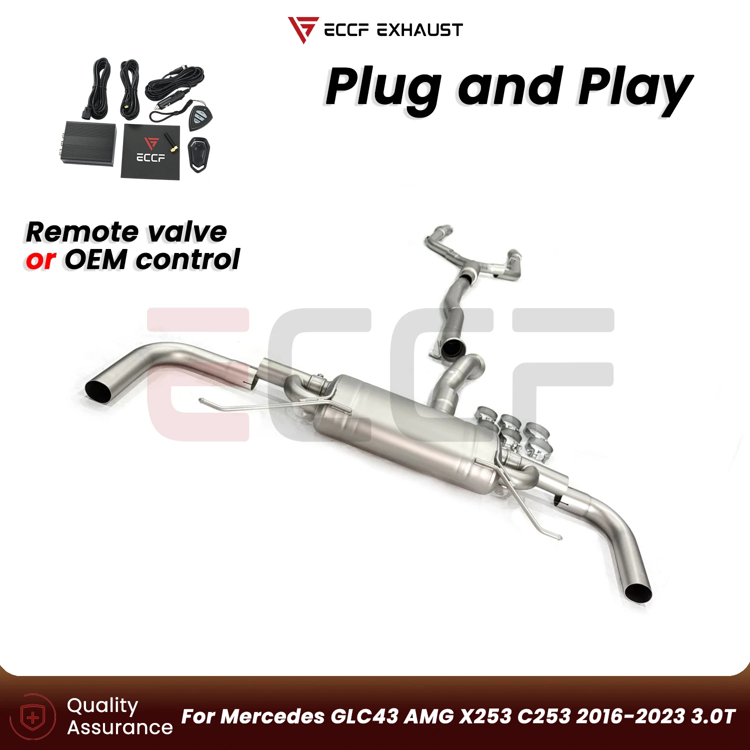 Sporty Stainless steel Catback Exhaust FOR Mercedes GLC43 AMG X253 C253 2016-2023 3.0T Aggressive Exhaust Sound Plug and Play