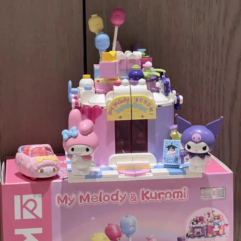 Keeppley Sanrio Assembled Toy Building Blocks Kuromi Cinnamoroll Mymelody Model Educational Game Graphics Cartoon Building Block