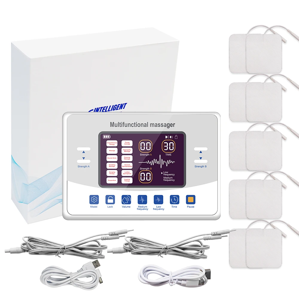

Electric Tens Massager 12 Modes Ems Pulse Muscle Stimulator Health Care Acupuncture Low Frequency Physiotherapy Slimming Machine
