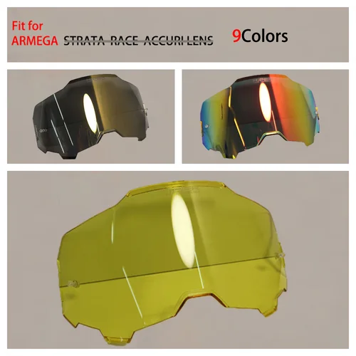 ARMEGA STRATARACEACCURI 오토바이 남성용 교체 렌즈, MTB ATV 노란색 예비 렌즈, 클래식 렌즈 빠른 분해 