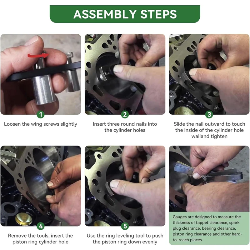 

НОВЫЙ-универсальный инструмент для разметки поршневых колец, диаметр 2-5 дюймов, алюминиевый инструмент для поршневых колец двигателя