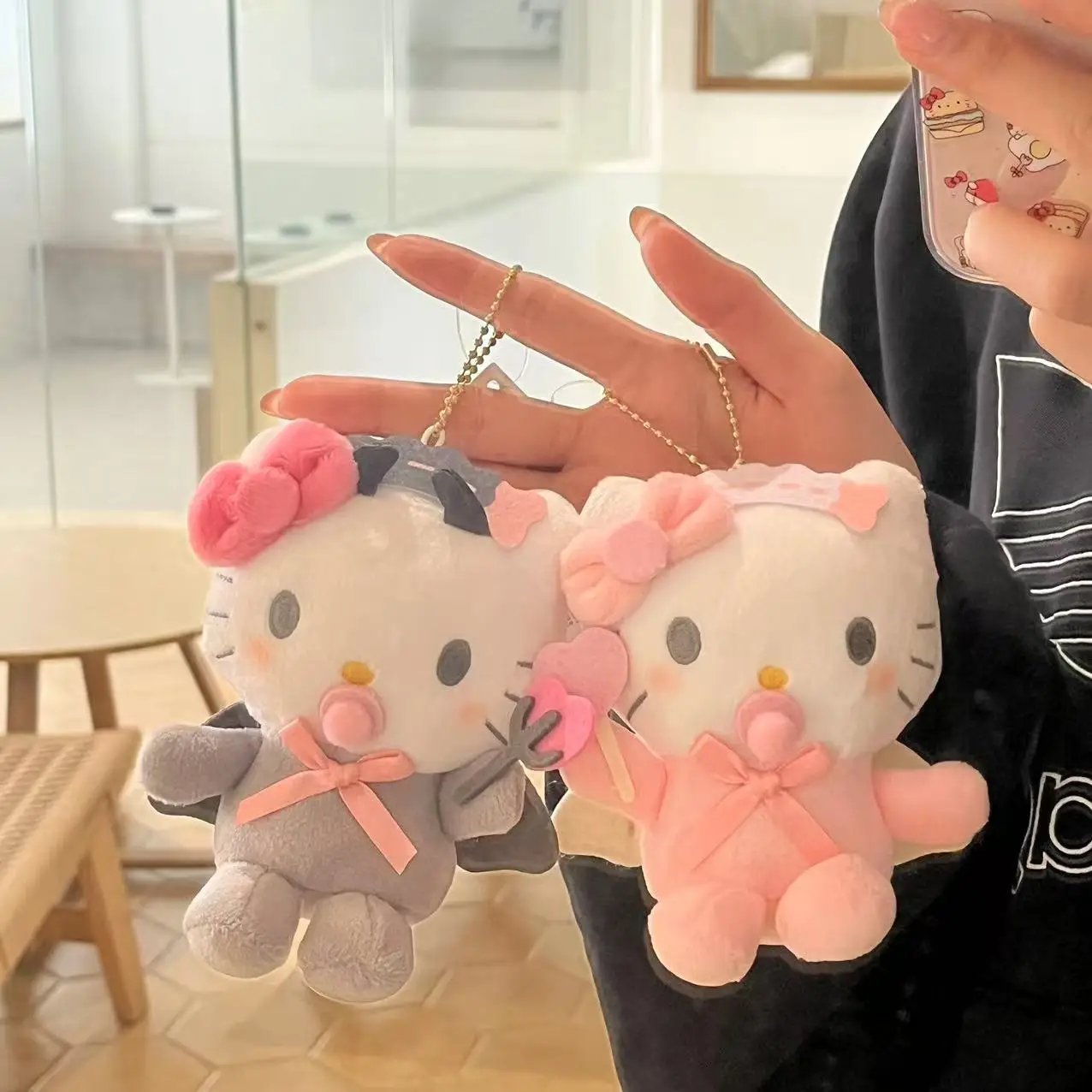 

Маска для глаз Hello Kitty, пижама, плюшевая игрушка, брелок Kuromi My Melody, мягкая кукла, подвеска, рюкзак, сумка