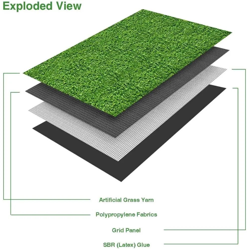 Imagem -05 - Artificial Turf Fake Grass Carpet Indoor e Outdoor Garden Lawn Paisagem Synthetic Mat 6.5x10 Pés 1.38