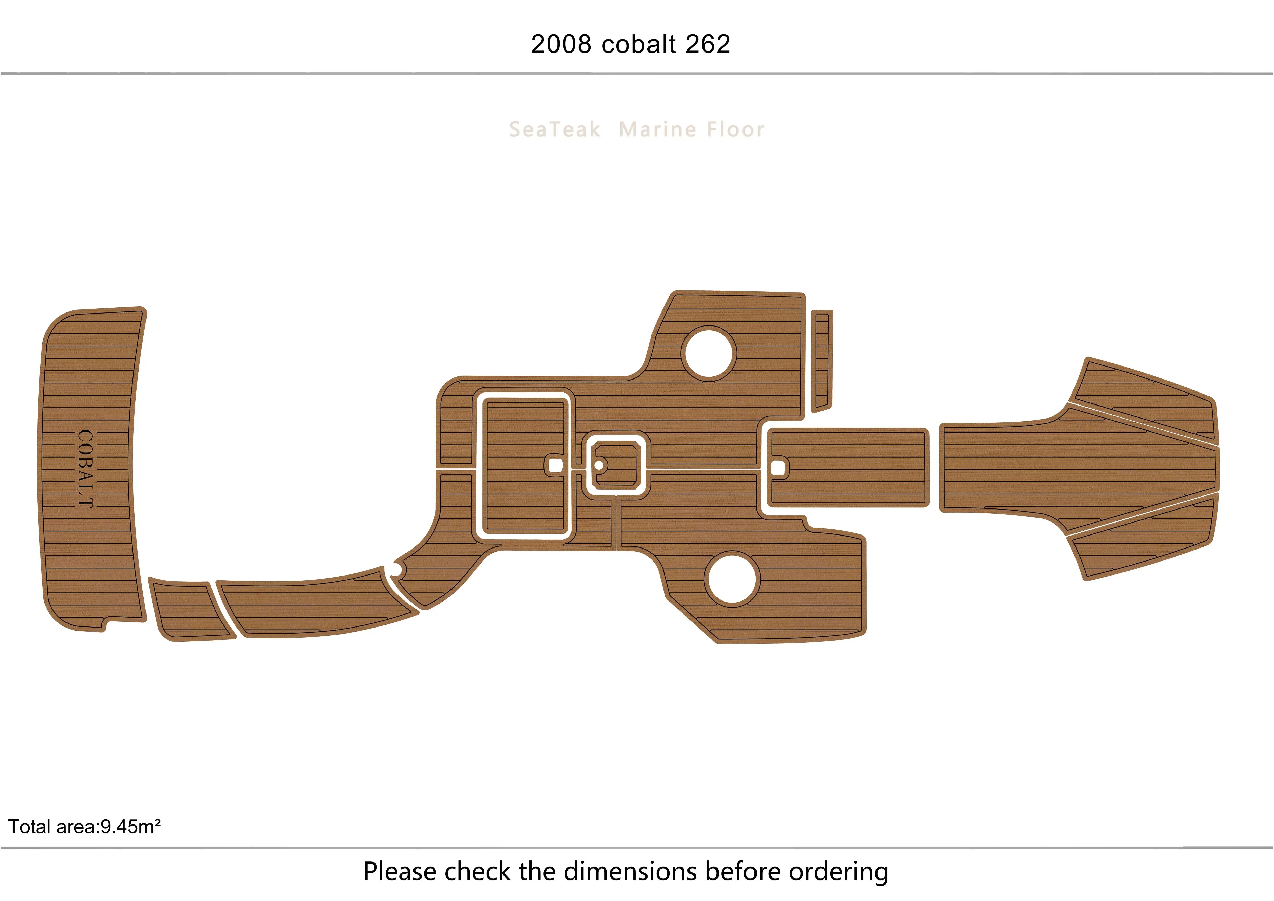 

2008 cobalt 262 Cockpit Swimming platform1/4" 6mm EVA FAUX Water Ski Yacht Fishing Boat Non-slip mat floor