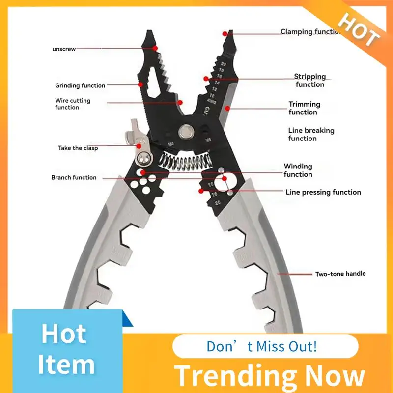 

CMHI-Multi-Function Wire Stripper 28 In 1 Wire Stripper Wire Splitter For Clamping, Screwing, Stripping And Cutting Cables