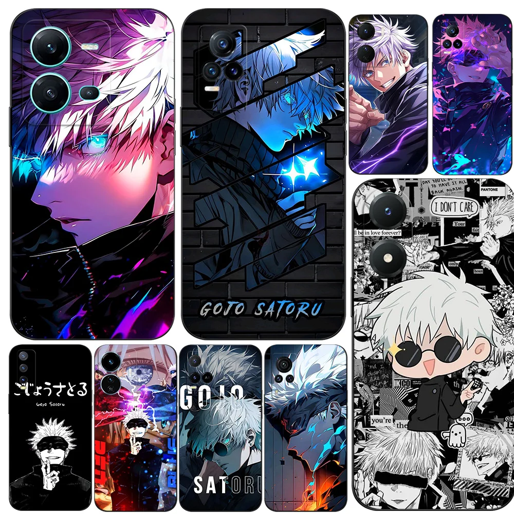 Capa tpu preta para vivo y02a y02t y02 y35 y36 4g versão russa y11 2023 capa traseira gojo satoru