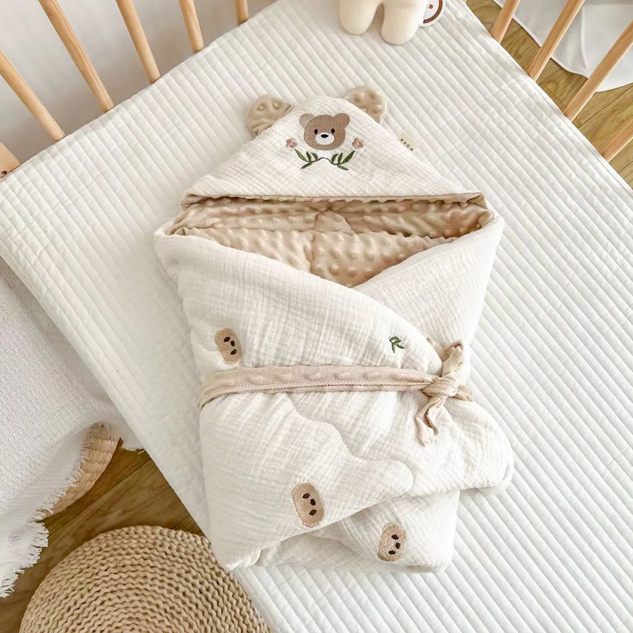 Babies Sleeping Bags Newborn Baby Cocoon Swaddle Wrap Envelope 100%Cotton 0-6 Months Baby Blanket Swaddling Wrap Sleepsack