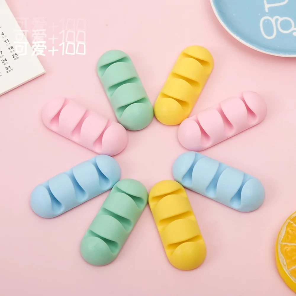 Cord Protector Cartoon Cable Winder Cable Clip Silicone Desk USB Cable Organizer Cartoon Flexible Kawaii Cable Organizer Office