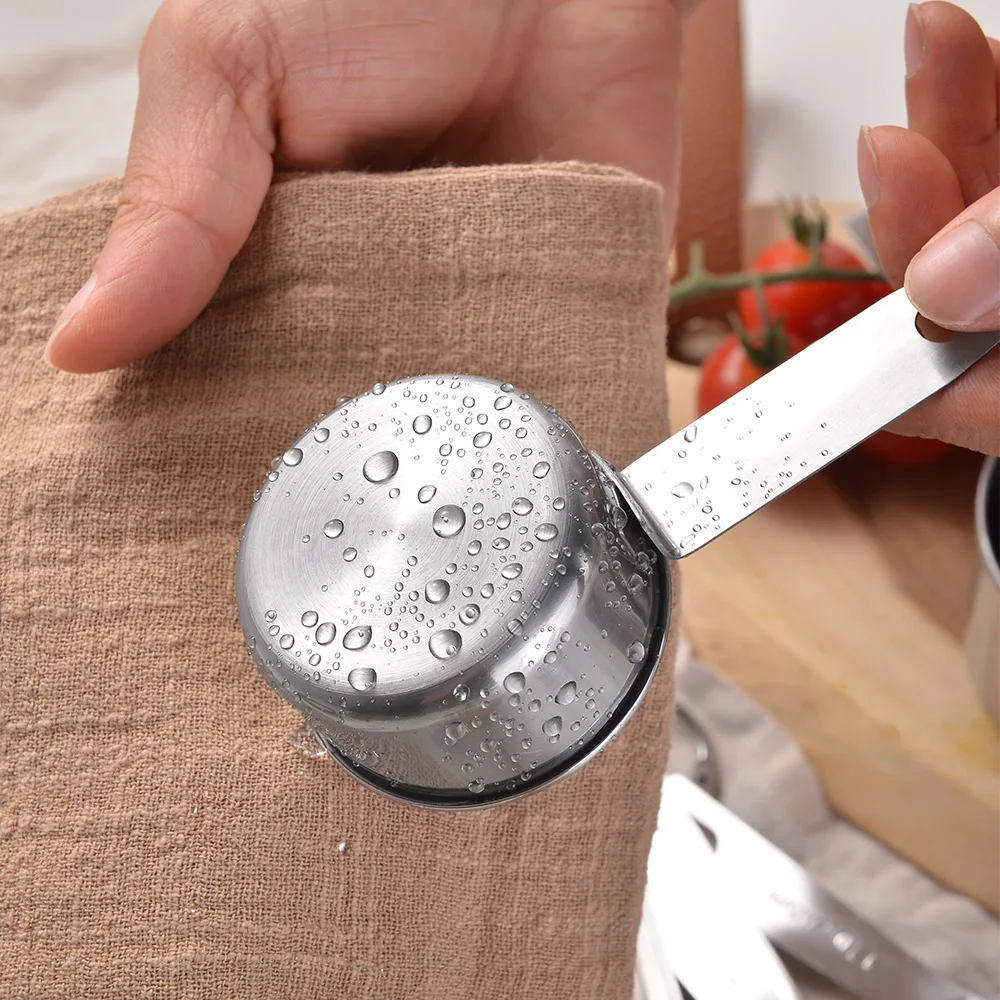 Stainless Steel Measuring Cup Measuring Spoon Set Quantitative Baking Measuring Tool Set, Graduated Inch Measuring Spoon Kitchen