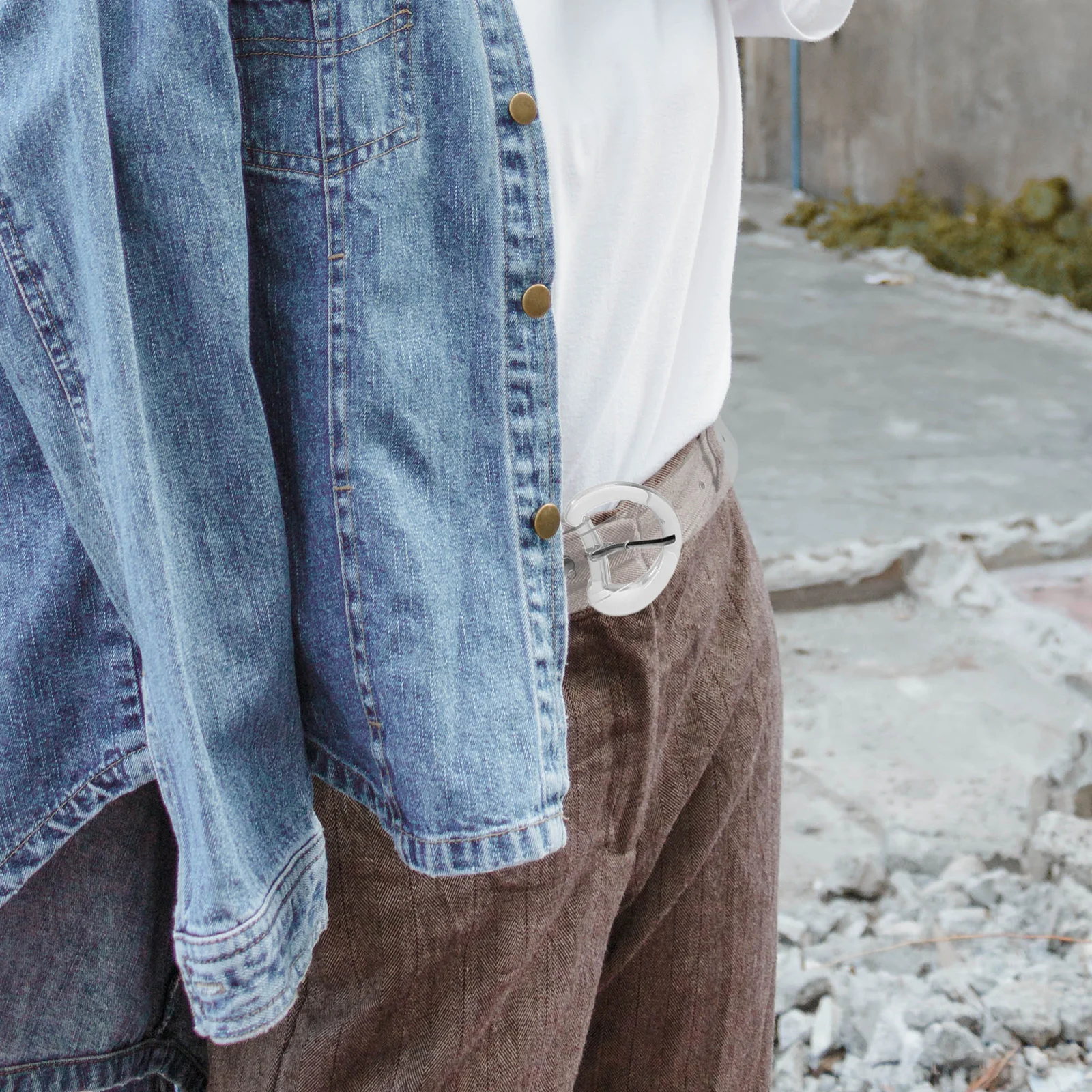 

Transparent Waist Belt Adjustable Clear Pvc Resin Belt For Jeans Dresses Sweaters Stretch Minimalist