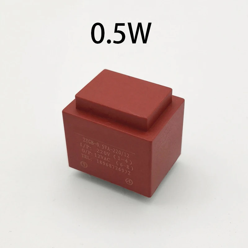 0.5W 0.5VA AC 220V To AC 6V 9V 12V Copper Mini Sealed Type Plug In PCB Board 4 Pins Single Phase Isolation Power Transformer