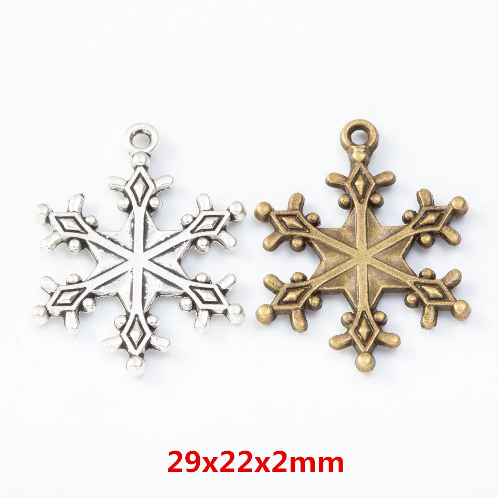 

25pieces (snowflake) vintage zinc alloy charm metal pendant DIY jewelry discovery making accessories2233