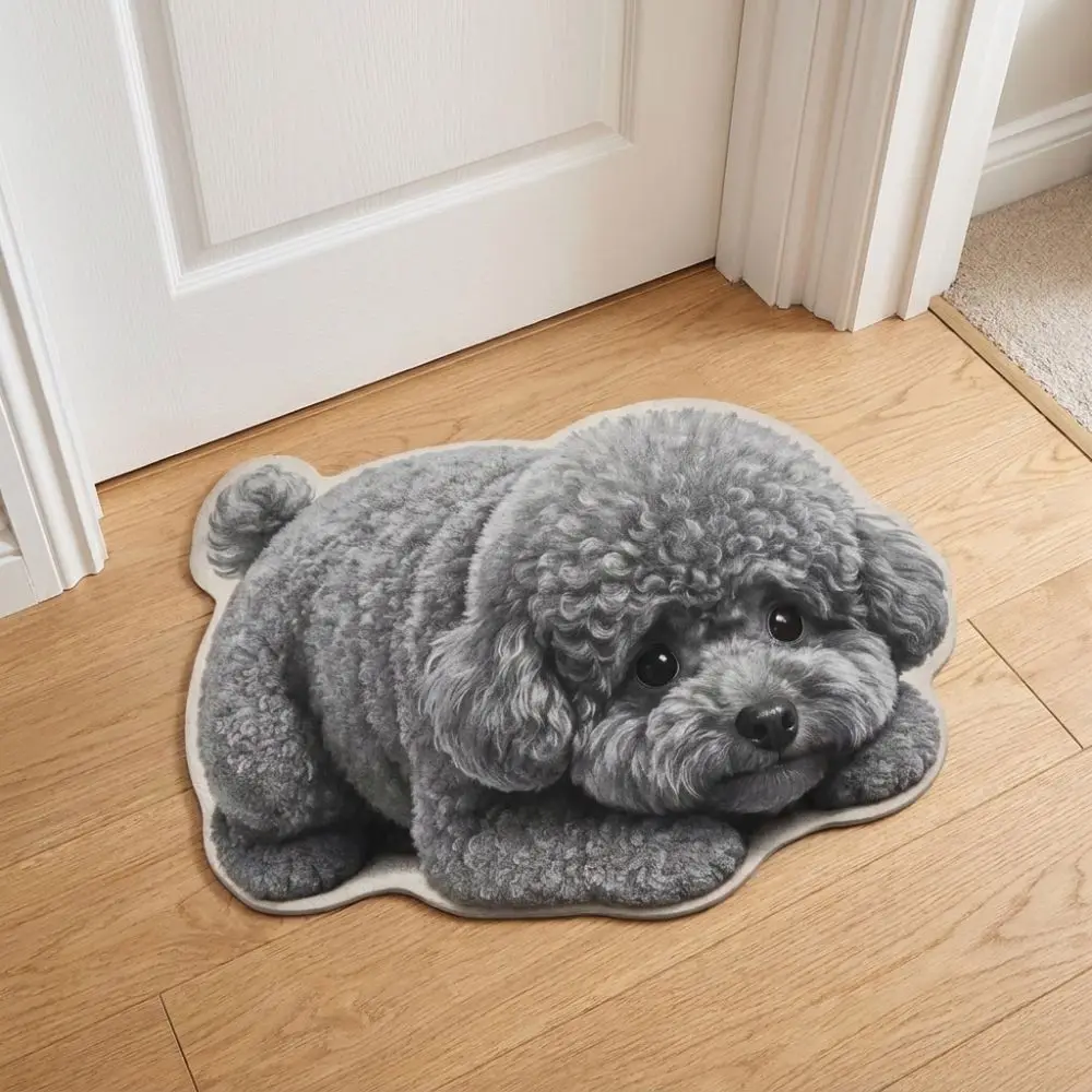 Soft 2D Dog-Shaped Area Rug Non-Slip Easy to Clean Home Decor Carpet Anti-fouling Cartoon Carpet Bedrooms