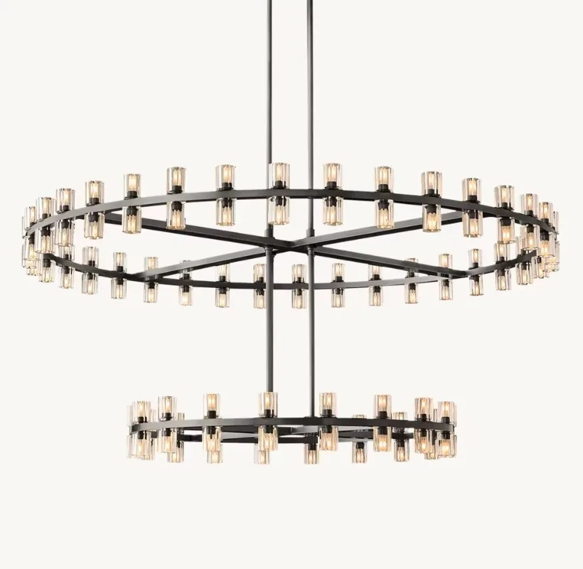 Contemporary Farmhouse Villa Hotel Designer Decorative Lighting Round Light Duplex Luxury Art Crystal Chandelier Living Room