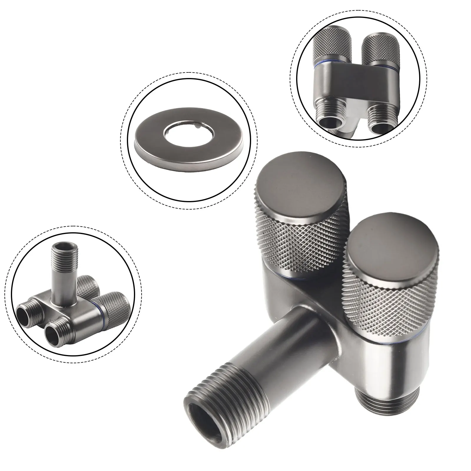 Practical Triangle Valve Toilet Bidet Sprayer Faucet Rotary Switch Double Control G1/2 Washing Machine Practical