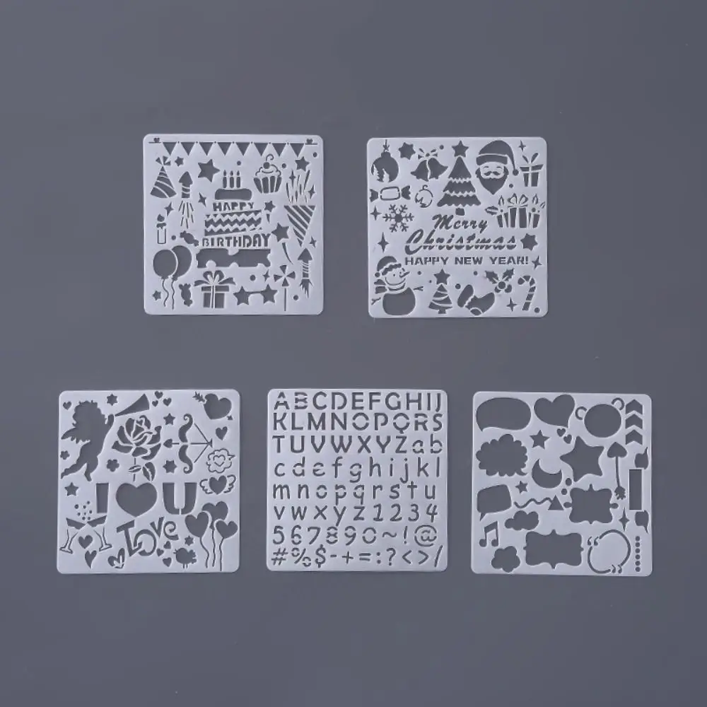 Reusable DIY Crafts Tool Hollowed Stencils Kit DIY Handcrafts Decorative DIY Layering Stencils PET Copying Stencils Stamping