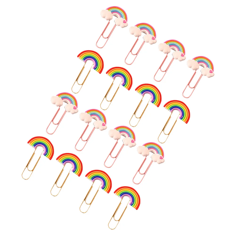 

16 Pcs Multipurpose Colorful Bookmark Pins Office Paper Clips Pvc Shaped Bookmarks Organize