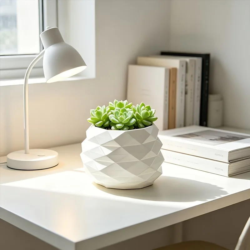 1 Piece of Geometric Cutting 3D Printing Creative Flower Pot Desktop/Outdoor Decoration Simple Ins Outdoor Decoration Homedecora