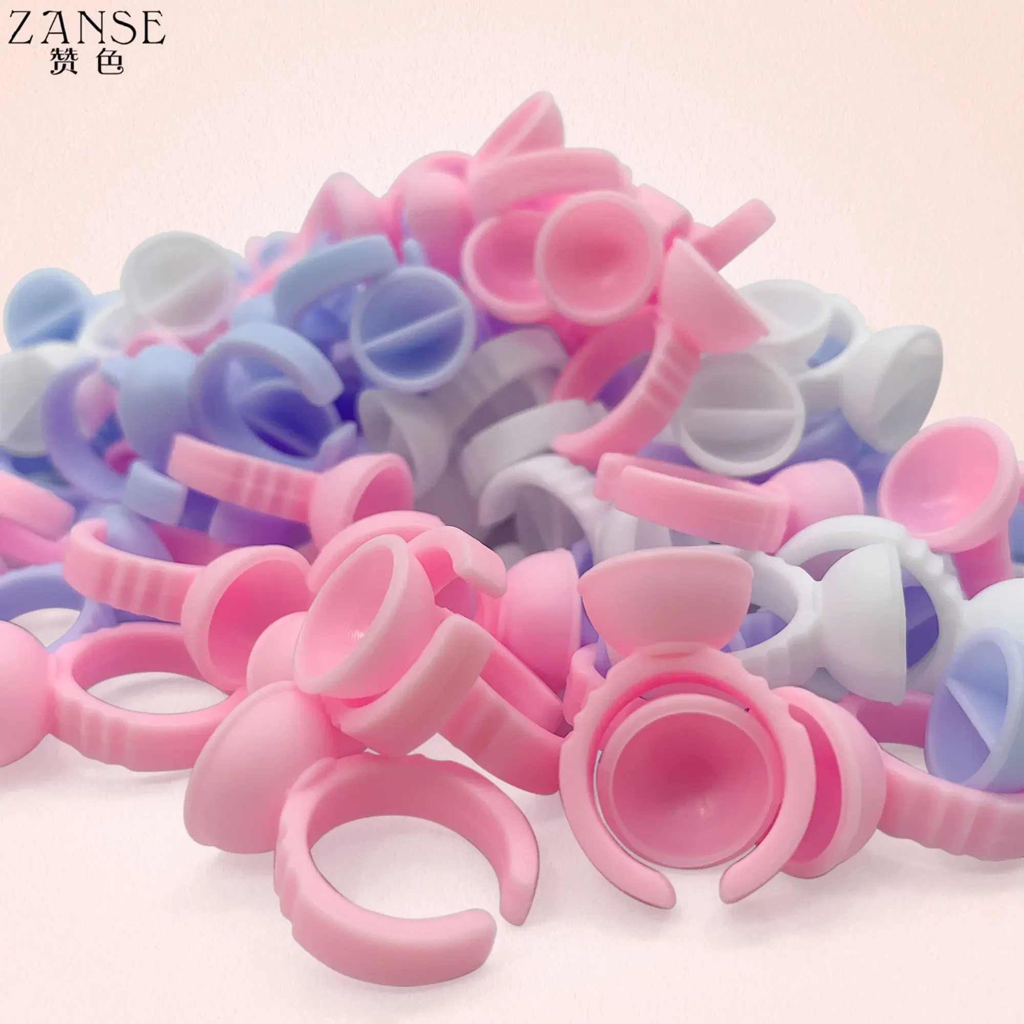 50 sztuk jednorazowy klej do rzęs wentylator kubek pierścienie uchwyt pojemnik Pigment do tatuażu narzędzia do przedłużania rzęs Lash Supplies