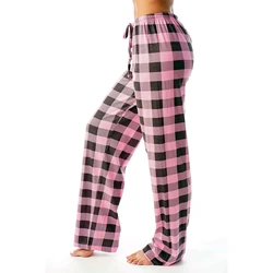 Women Plaid Cotton Loose Ladies Pajama Pants Pyjama Trousers Men Sleep Bottoms Lounge Wear Sleep Lounge Pants Bottoms Stretch