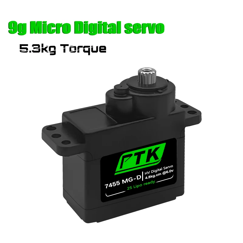 PTK 7455MG-D servo 12g Servo เกียร์โลหะสําหรับ EPP F3P Glider RC รุ่นรถเฮลิคอปเตอร์เครื่องบิน Hitec HS-65 ระดับเดียวกัน