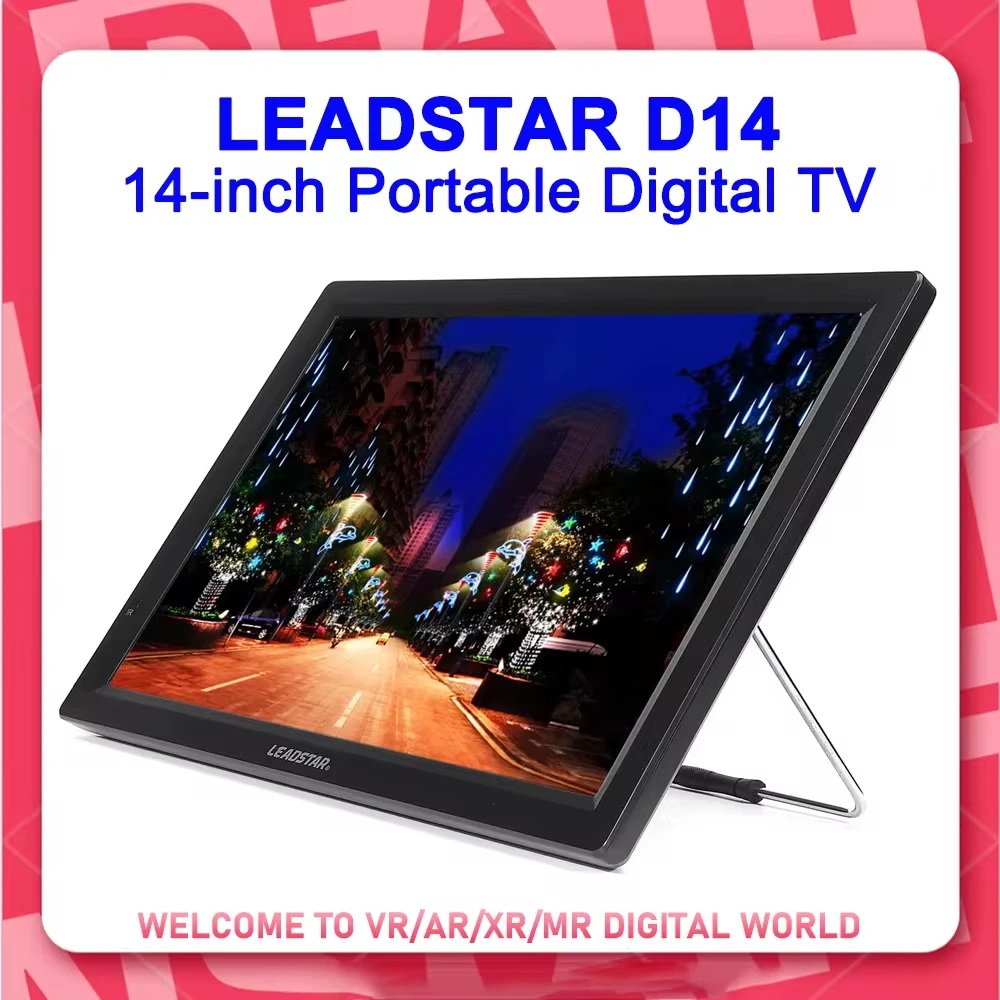 LEADSTAR D14 Portable Digital TV LD-D14 MP3 Player MP4 Player 14 Inch Mini Car TV for Vehicle Camping DVB-T DVB-T2 ATSC 1280x800