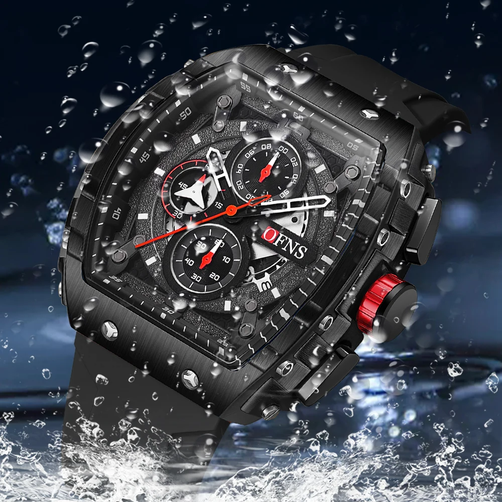 Jam Tangan Pria Quartz Mewah 2025 Mirip Richard Tonneau, Desain Pagani, Tali Karet, Tahan Air, Reloj Hombre