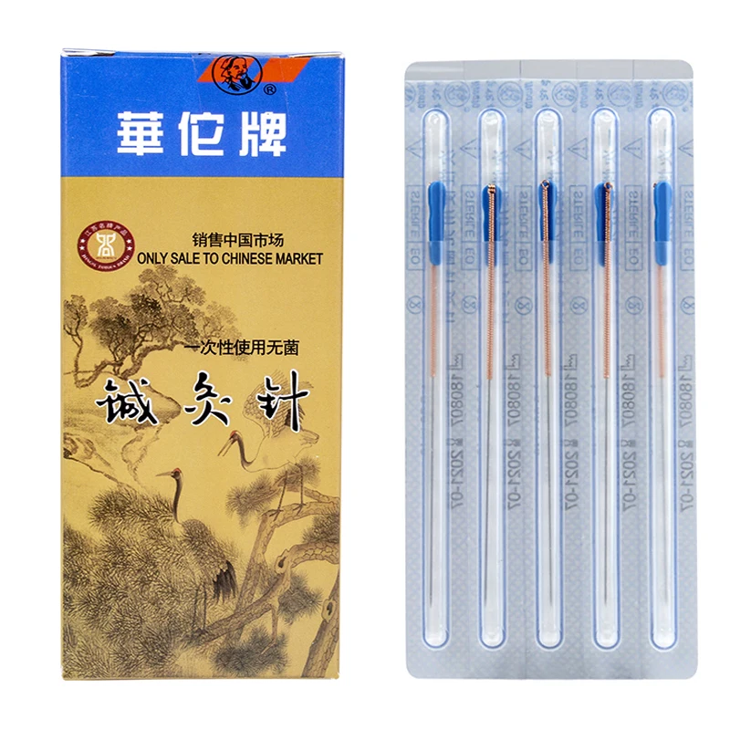 1 Needle 1 Tube Red Copper Handle Disposable Acupuncture Needle Chinese Medicine Massage Beauty Sterilze Accupuncture 100pcs