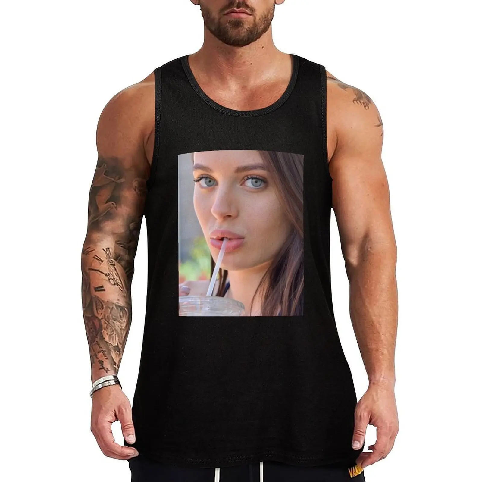 

Beauty Lana Rhoades Tank Top gym wear men clothing men Men's t-shirt Sleeveless men