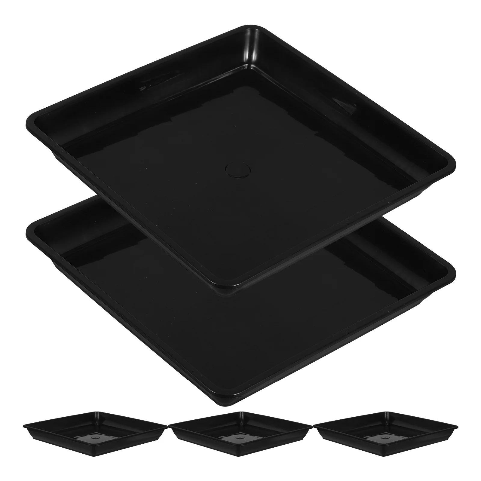 Kwadratowa taca ogrodowa, ozdobna, funkcjonalna podstawa pod doniczki, kwadratowa taca do podlewania, wytrzymały plastik, do użytku na zewnątrz i wewnątrz.