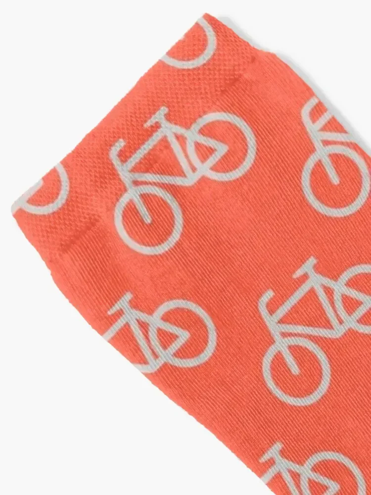 Bike Pattern (Light Grey and Coral) Socks golf funny sock new year Socks Women Men's