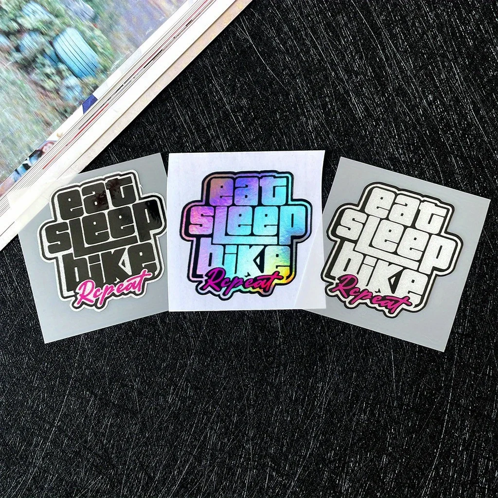 Set di adesivi per ciclismo multi-stile "Eat Sleep Bike Repeat", ideale per cornici per bici, coperchi per laptop, aggiunta di una atmosfera ciclistica appassionata