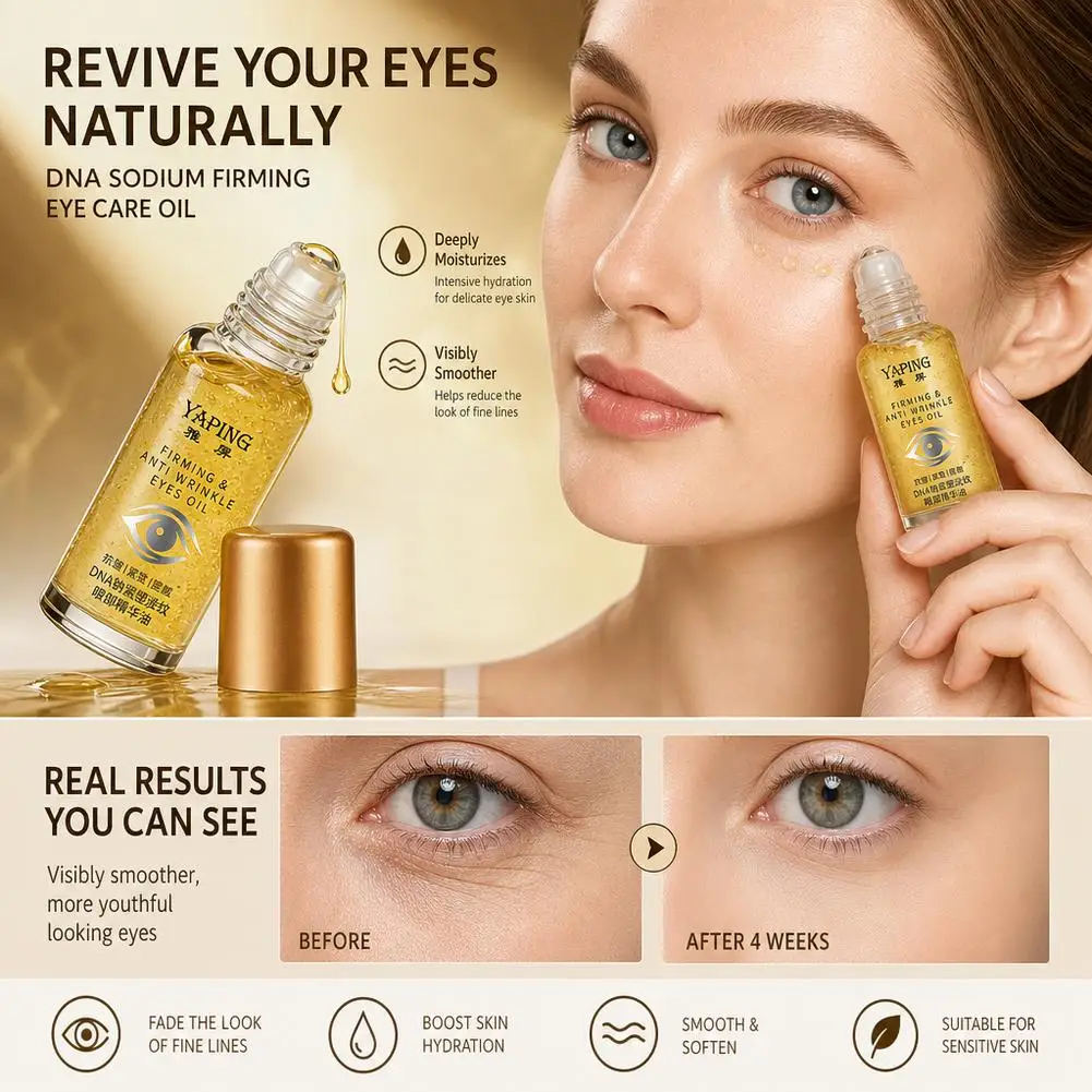 DNA Sodium Eye Serum Oil Anti Aging Wrinkle Lifting Roller Ball Dark Circles Puffiness Fine Lines Brightening Moisturizing Care