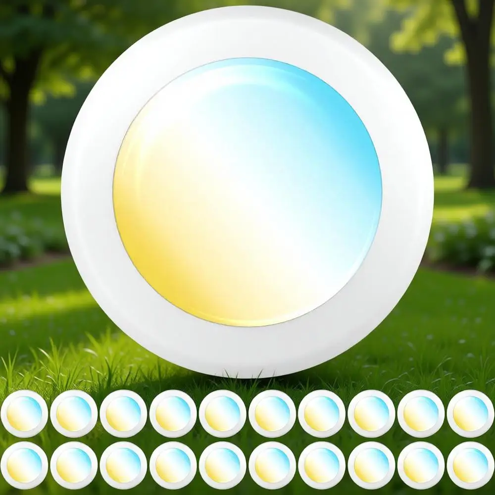 

Набор из 20 светодиодных потолочных светильников-дисков 6 дюймов, встраиваемые, 1050 лм, 15 Вт (эквивалент 75 Вт), с регулируемой цветовой температурой (CCT) 3 режима