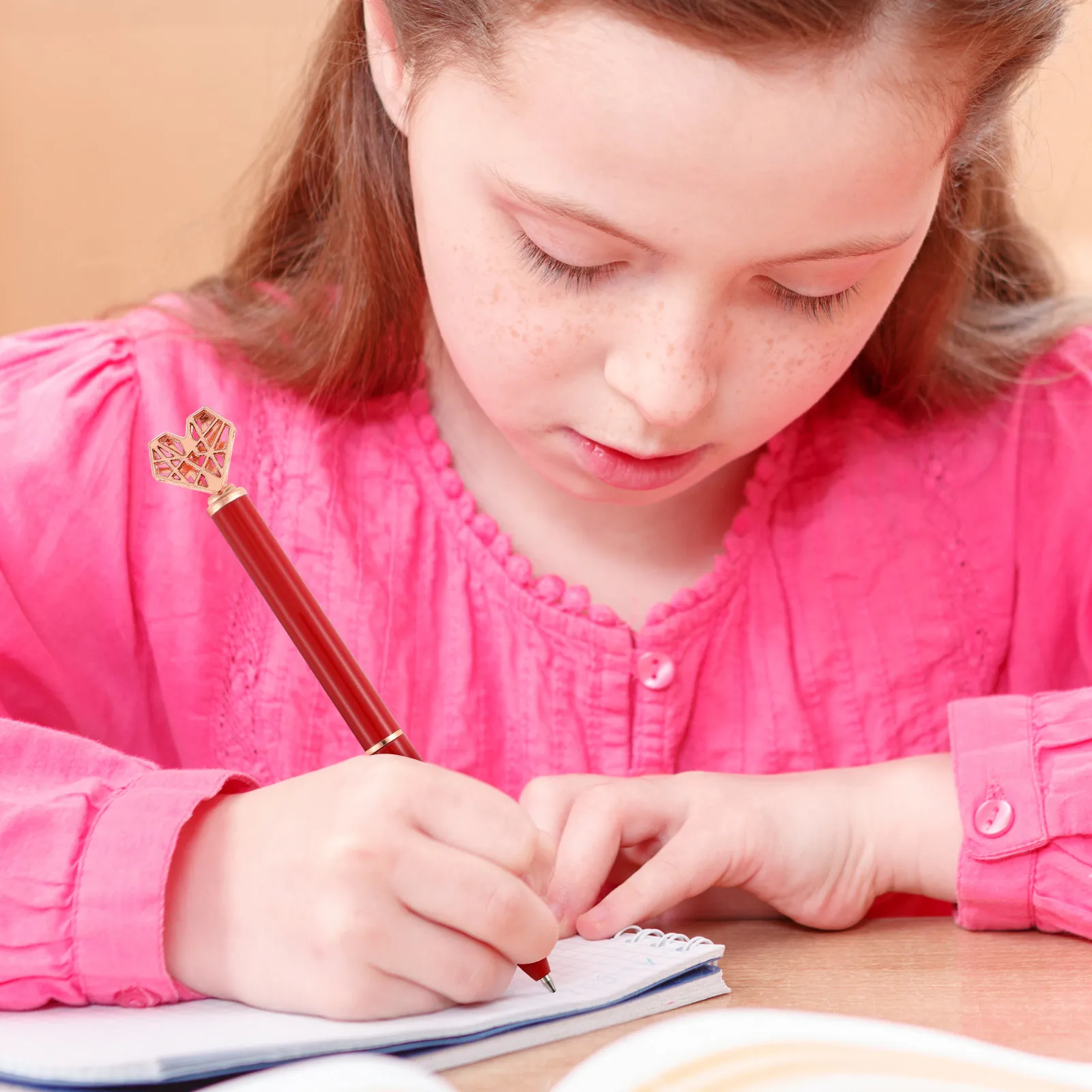 

5 шт., изысканные шариковые ручки с сердечками, портативные ручки для письма, для ведения заметок, скрапбукинга, офисные принадлежности