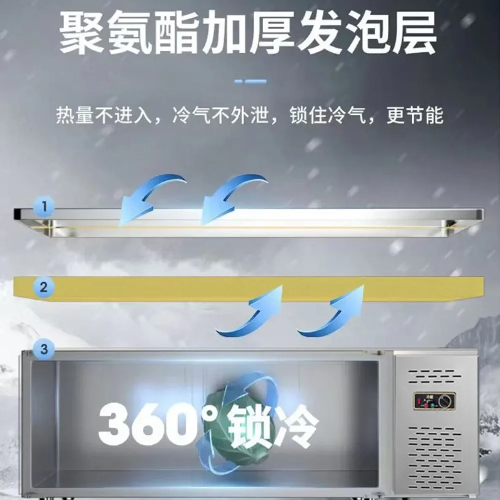 Commercial drawer refrigerator freezer freezer hotel kitchen stainless steel console fresh-keeping workbench