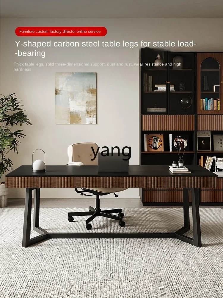 LH retro minimalist desk home solid wood study living room large long desk high-end computer desk