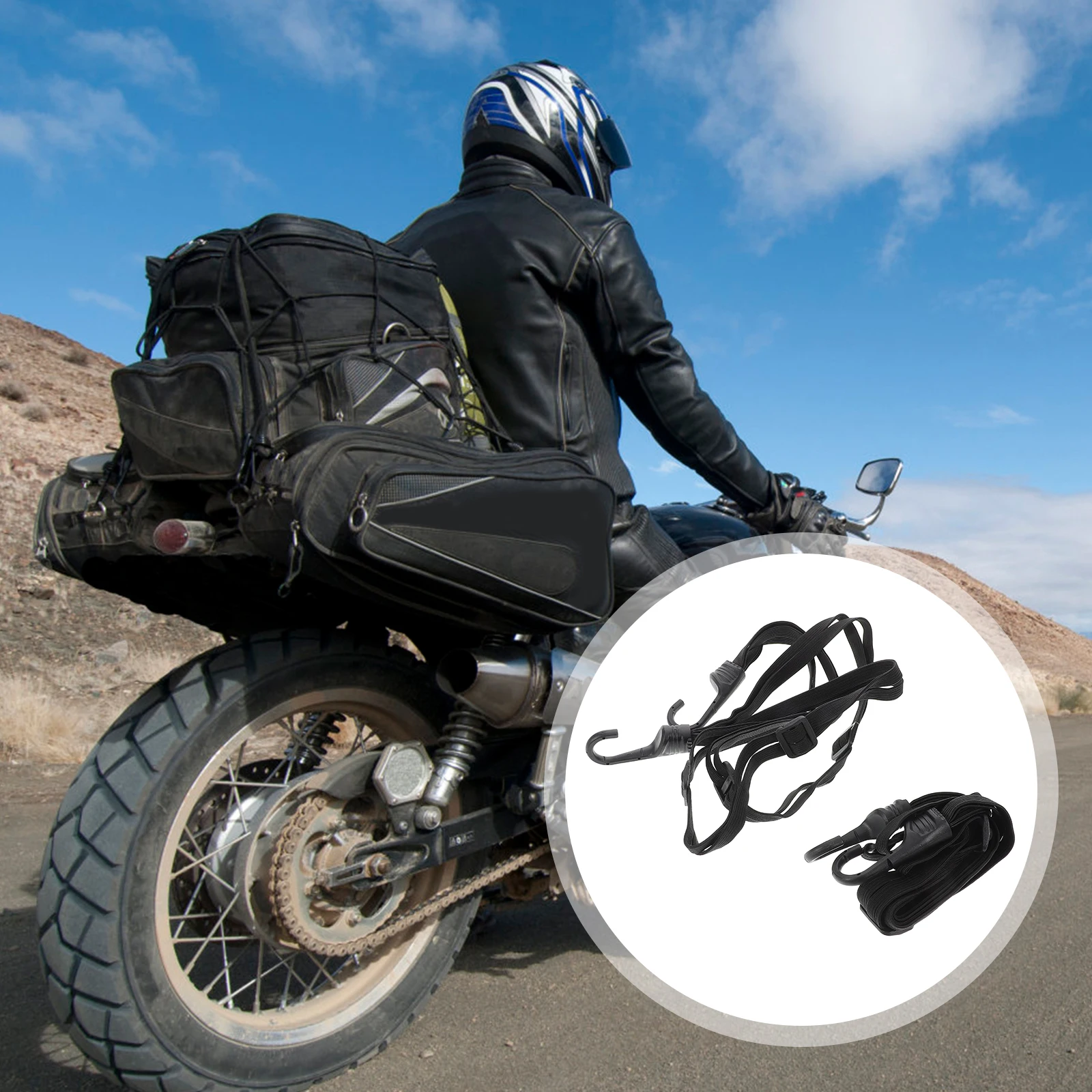 

2pcs Strap 90cm Adjustable Elastic Bungee Tie Down Luggage Belt MotorcycleHelmet Fixing Straps H Cord Accessories