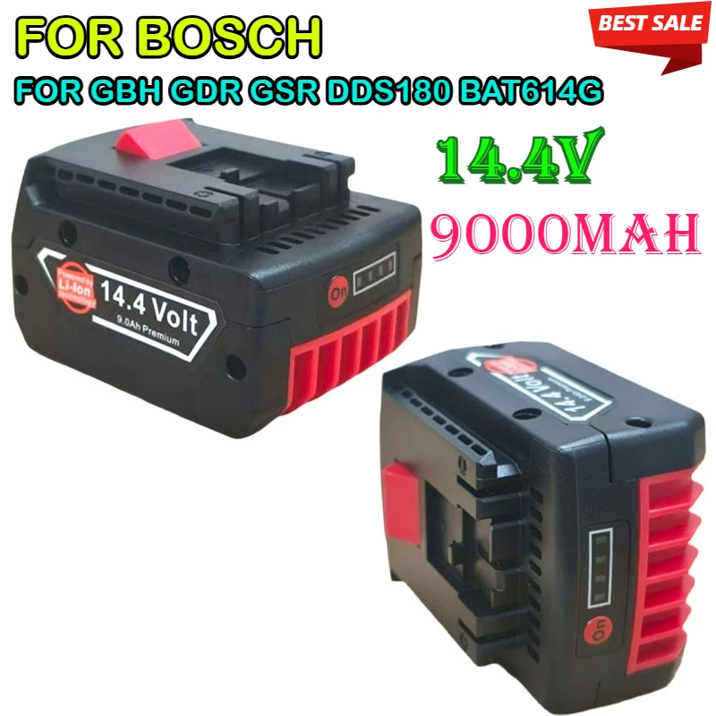 

Original new 14.4V 9000mAh Rechargeable Battery for Bosch Power Tool for GBH GDR GSR DDS180 BAT614G Replacement Li-ion Battery